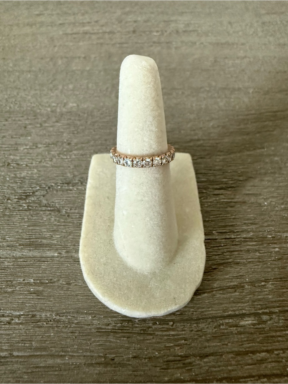 Charles & Colvard Forever One 0.90CTW French Pave Moissanite Band 14K Rose Gold